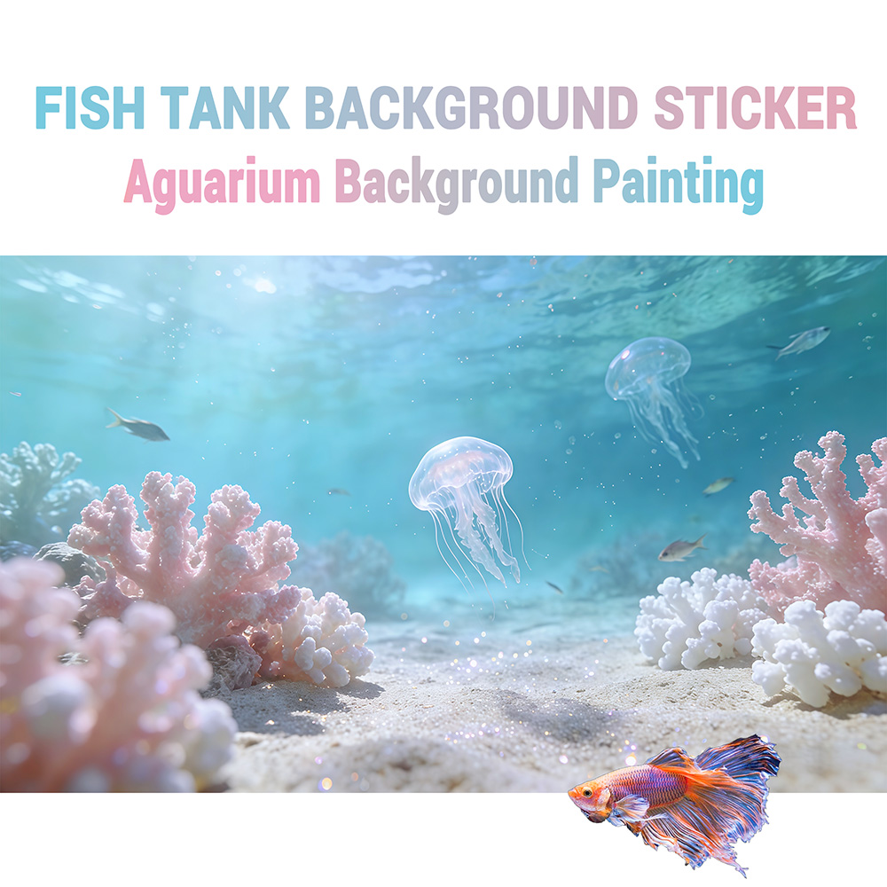 Aquarium Fish Usa - ملصق خلفية لحوض السمك، تصميم قنديل