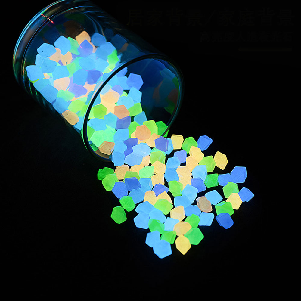 Aquarium Fish Glow In The Dark - 100 قطعة حصى داكن مضيء 14*11