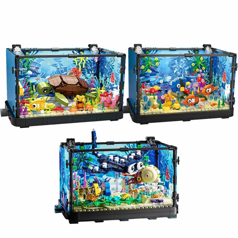 Aquarium Fish Marine - مجموعة مكعبات بناء حوض السمك مع