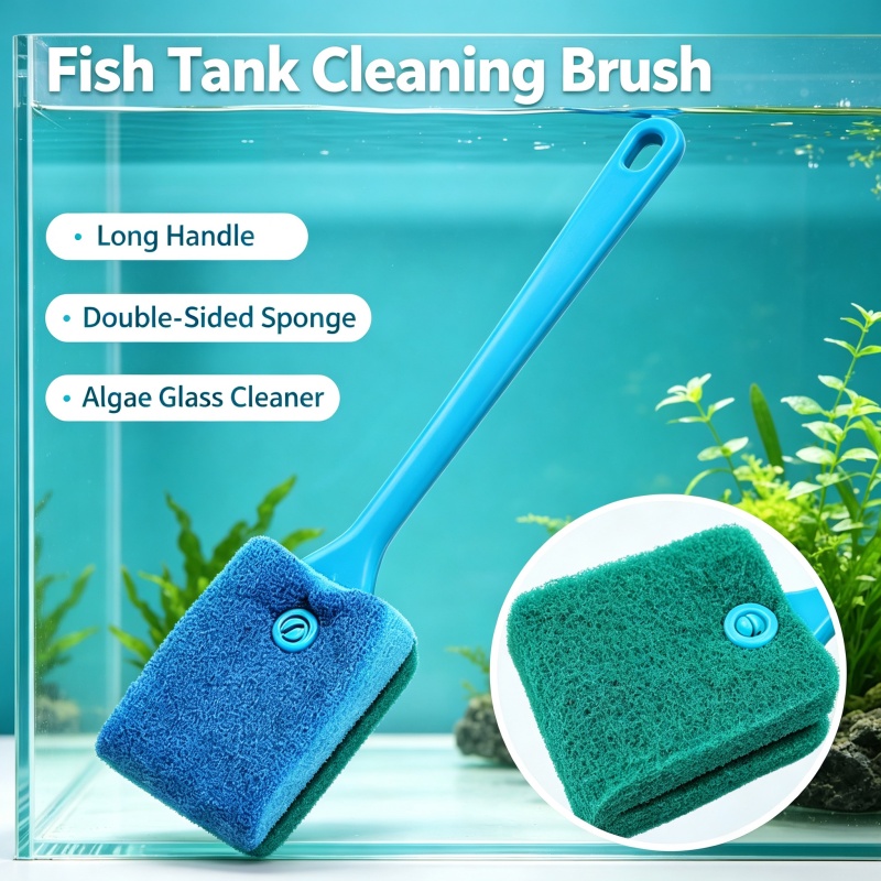 Algae Scraper Blade - فرشاة تنظيف حوض السمك بمقبض طويل،