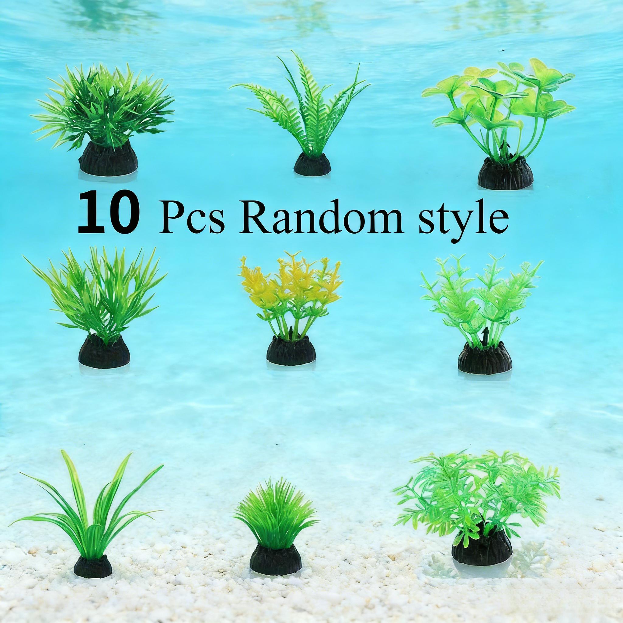 Aquarium Fish Green - 10 قطع من النباتات الاصطناعية الخضراء