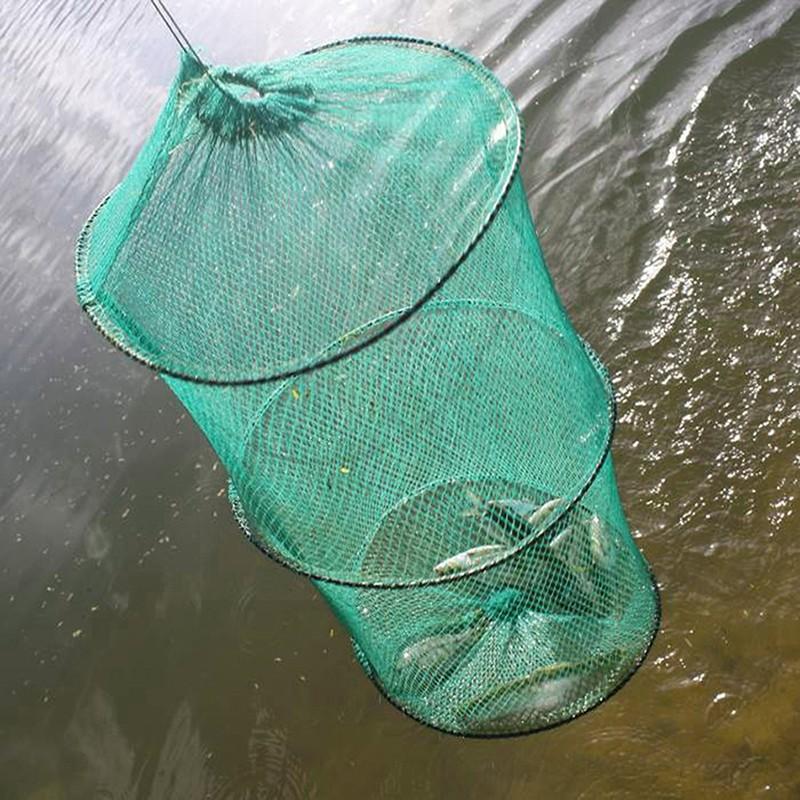 Aquarium Fish Trap - للطي جولة النايلون شبكة الإطار المعدني