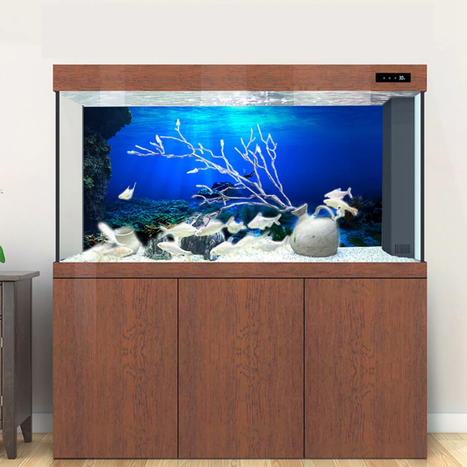 ملصق خلفية لحوض السمك ثلاثي ال - مراجعة Fish In Aquarium Picture وسعره