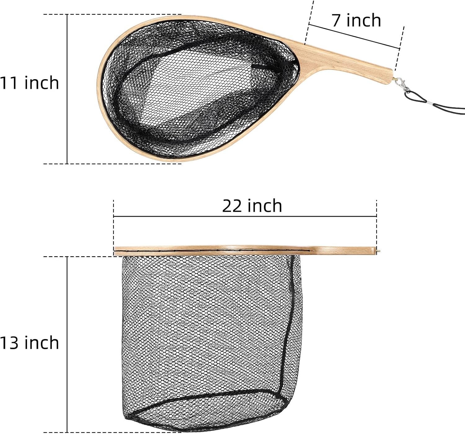 شبكات صيد خشبية بمقابض، خفيفة  - مراجعة Fish Net Handle وسعره