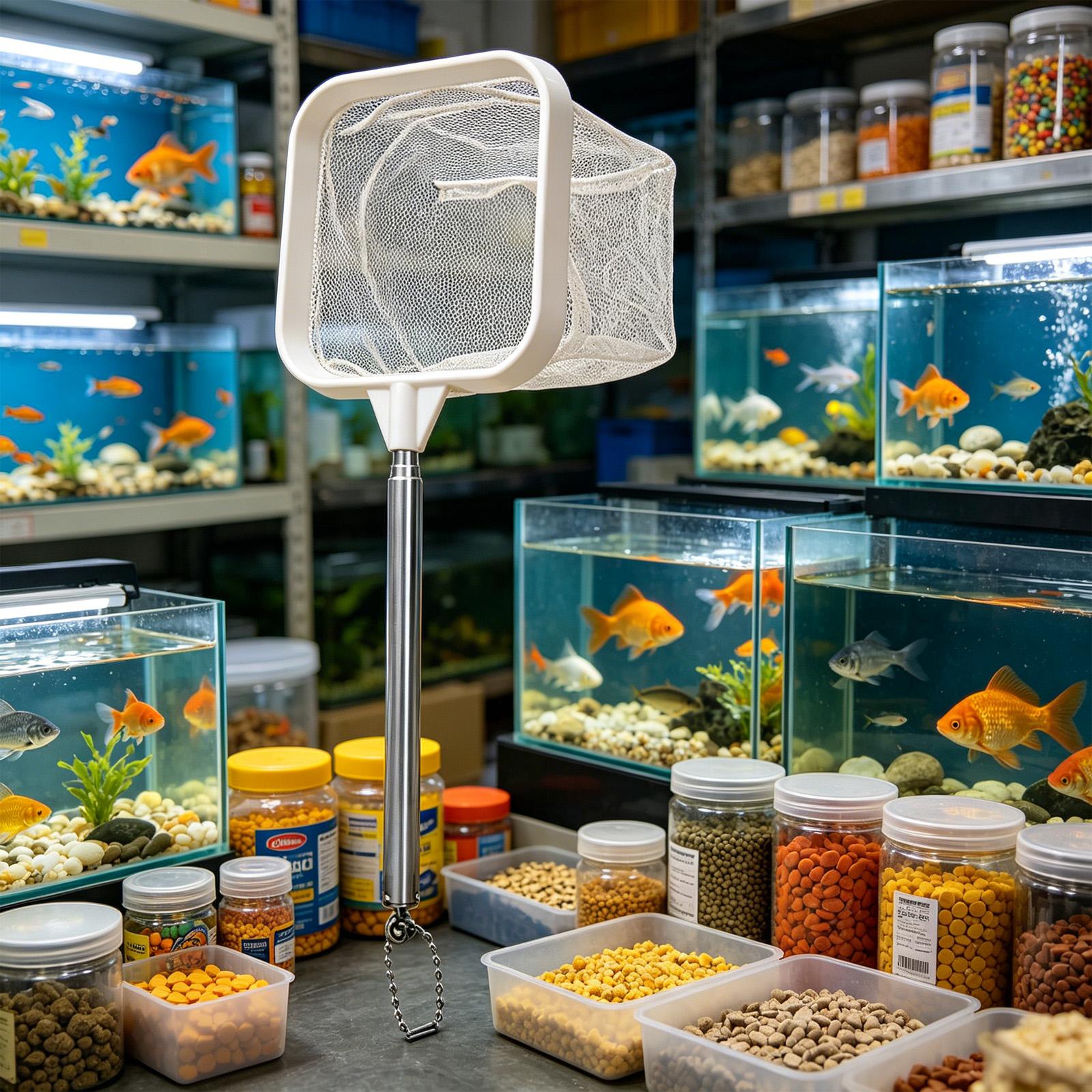 أداة تنظيف مياه خارجية بمقبض ط - مراجعة Fish Net Handle وسعره